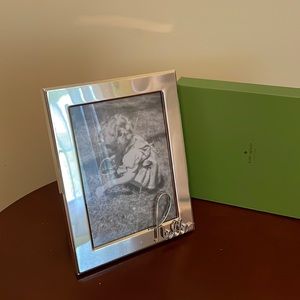 NIB Kate Spade In A Word Silver tone Lennox 5 x 7 photo frame